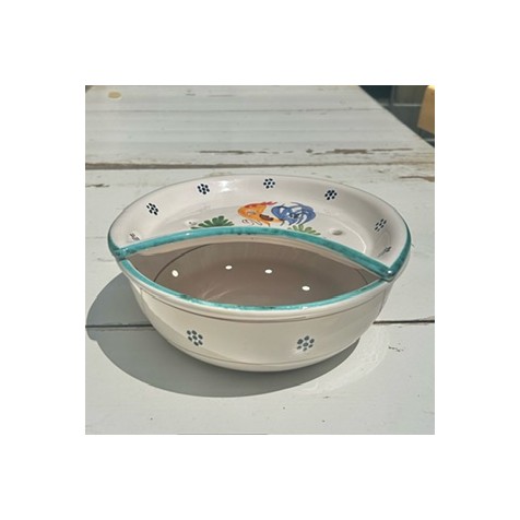 Sponzafrise pugliese in ceramica con decorazione galletto